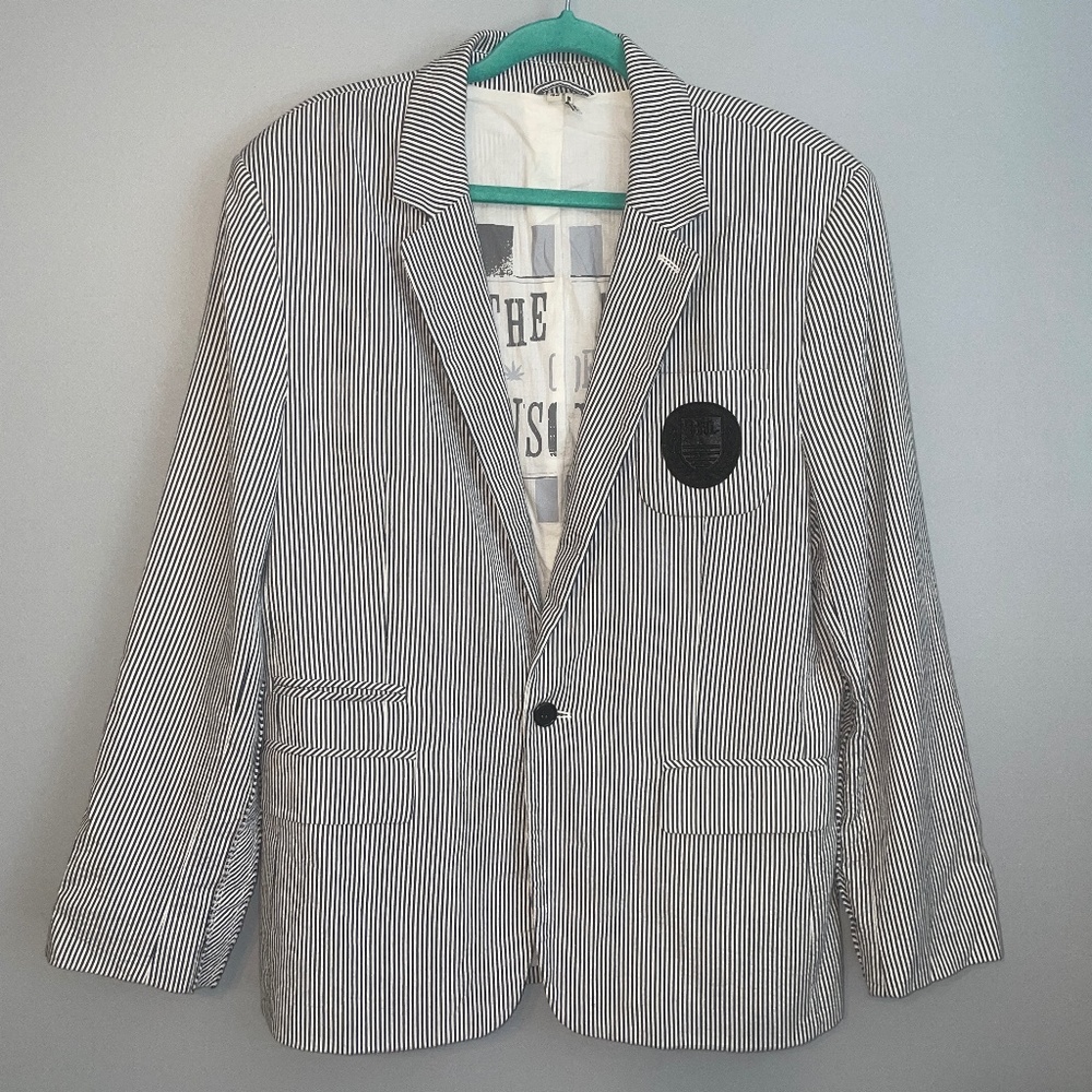 EUC Juicy Couture Avant Garde Striped Pinstripe Blazer Jacket Men's 42